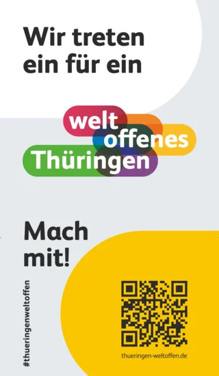 Werbebanner der Initiative "Weltoffenes Thüringen"